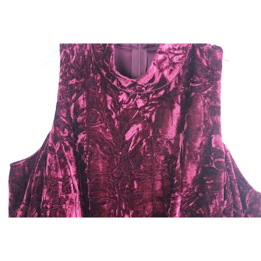 Lulus Burgundy Velvet Cold Shoulder Mock Neck Mini Dress Size S - Picture 2 of 7